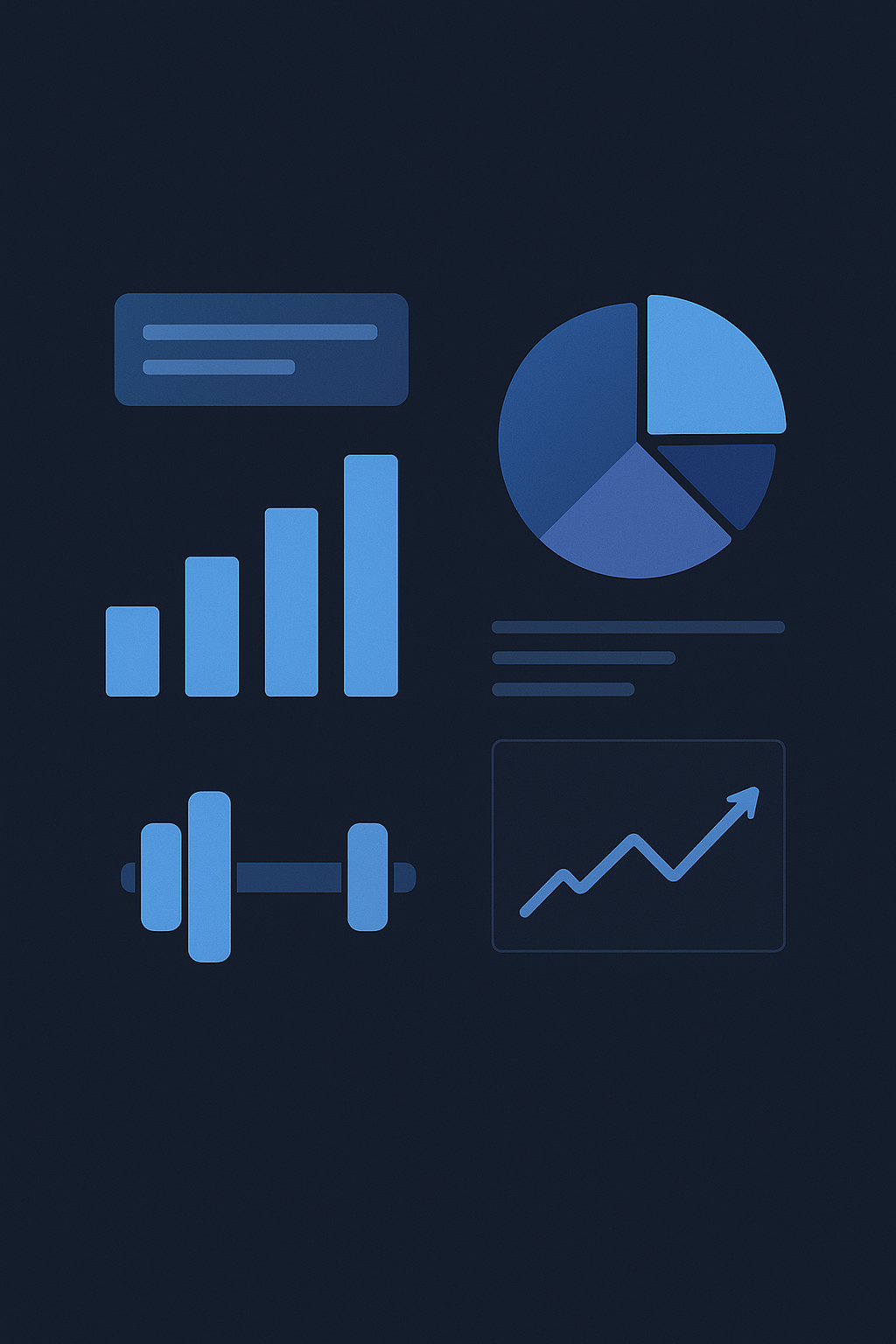 Illustration of Daniel training with data dashboards around him